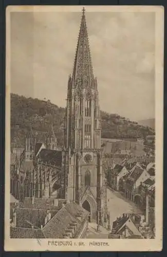 Ansichtskarte Freiburg Münster 1913 nach Münster