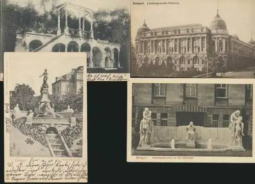 Stuttgart 8 verschiedene Ansichtskarten ca. um 1900