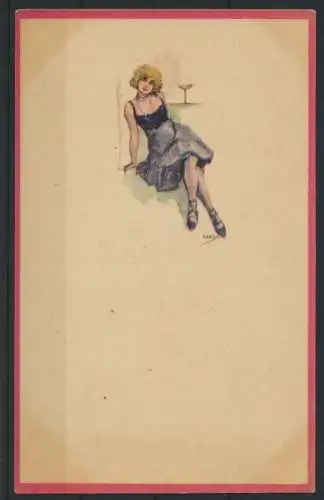 5 Künstler Ansichtskarten Jugendstil Art Nouveau Erotik Frauen sign. Fredy