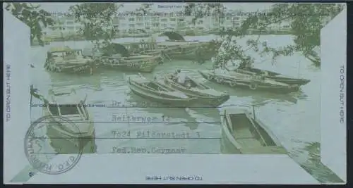 Singapore - Melbourne Flugpost Brief Lufthansa LH 692 mit attr. Abbildung
