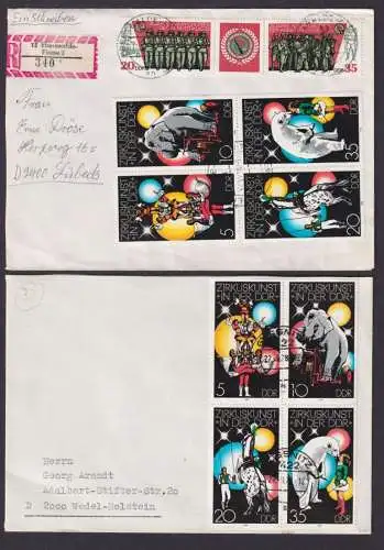 Briefmarken DDR Lot Sammlung Zirkus Zusammendrucke Briefe 2364-67 Festpreis 90,-