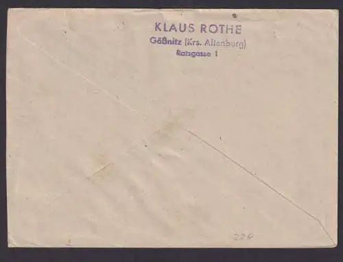 SBZ Brief MEF 228 Philatelie tag der Briefmarke SST Gößnitz Einhei Deutschlands