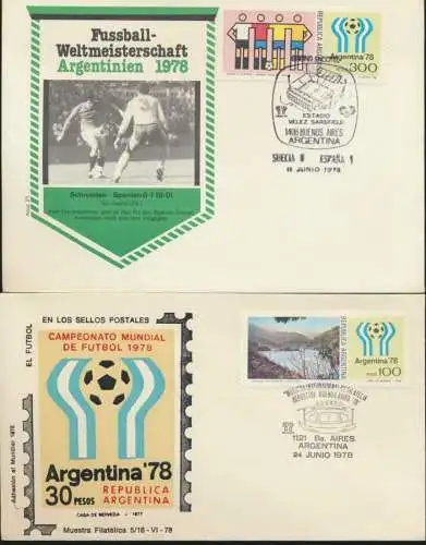 Sport Argentinien 4 Briefe Fußball verschied Länderspiele Argentinia 4 Covers