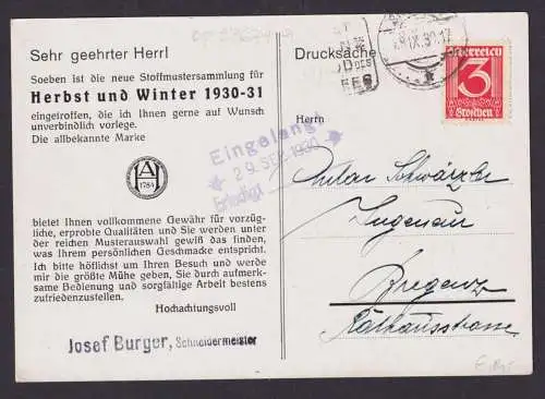 Österreich Ansichtskarte Mode Kleidung Herbst & Winter 1930 - 1931 nach Bregenz