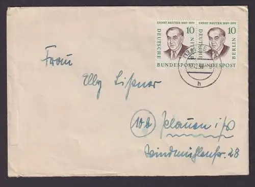 Berlin Brief MEF 165 10 Pfg. Männer im Paar Brief Selb n. Plauen