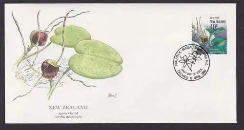 New Zealand Neuseeland Ozeanien Flora Pflanzen Orchideen schöner Künstler Brief