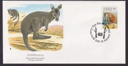 Australia Australien Fauna Tiere Felsen Wallaby schöner Künstler Brief