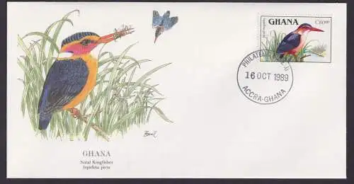 Ghana Westafrika Fauna Tiere Natal Eisvogel schöner Künstler Brief