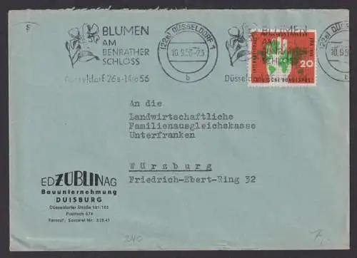 Bundesrepublik Brief EF 240 SST Düsseldorf Blumen am Bernrather Schloss Würzburg