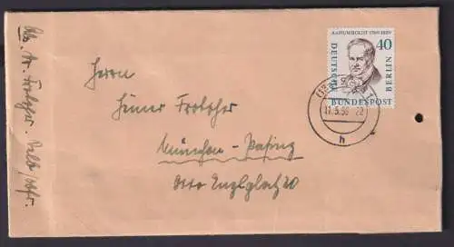 Berlin Brief EF 171 Männer Selb n. München Gasing auf Warenbeutel