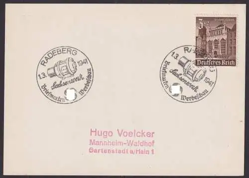 Deutsches Reich Radeberg Mannheim Waldhof selt. SST Philatelie Briefmarken