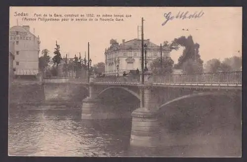Frankreich Sedan Ansichtskarte Feldpost AFS Maas Fluß Brücke