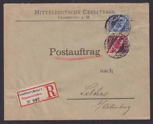Postsache Postauftrag Deutsches Reich R Brief MIF 10+20 Pfg. Adler Reichspost
