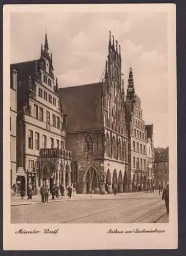 Ansichtskarte Münster Westfalen Rathaus Stadtweinhaus