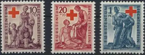 Liechtenstein 244-246 Rotes Kreuz 1945 tadellos postfrisch Kat.-Wert 17,00