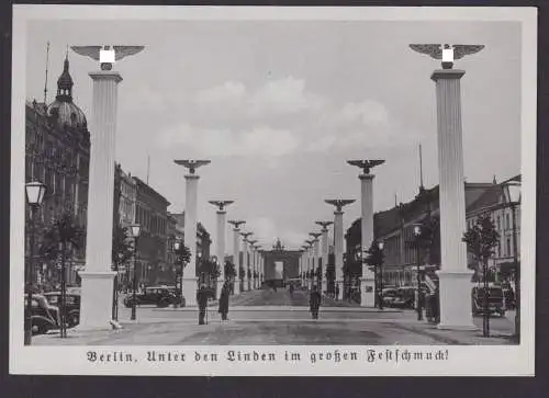 Berlin Ansichtskarte Unter den Linden Festschmuck Otto Hoppe Verlag