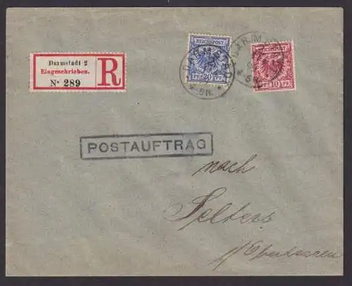 Postsache Postauftrag R1 Deutsches Reich R Brief MIF 10+20 Pfg. Reichspsot Adler