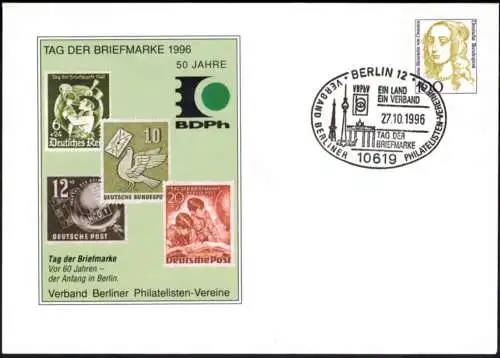 Bund Berlin Ganzsache Verband Philatelisten Tag der Briefmarke Brandenburger Tor