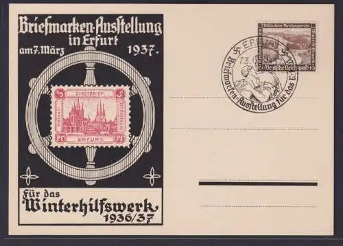 Deutsches Reich Brief Erfurt Briefmarken Ausstellung SST auf schöner WHW Sonder-