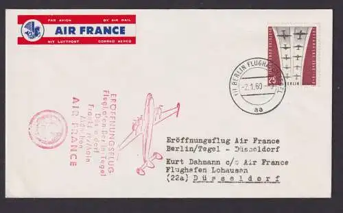 Flugpost Brief Air Mail Air France Eröffnungsflug Flughafen Berlin EF 188 Tegel