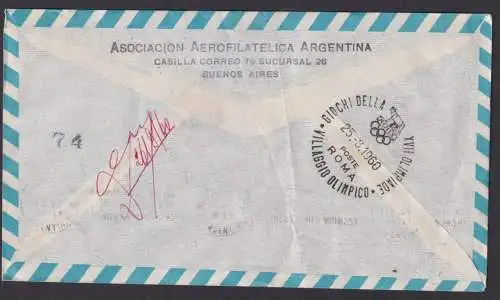 Flugpost Brief Air Mail Argentinien 725 Rvolution ungezähnt Alitalia Olympia auf