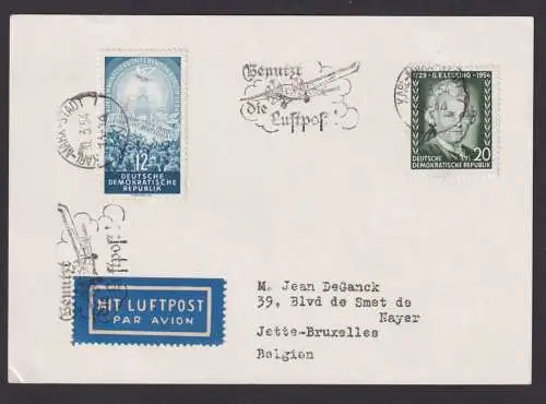 Flugpost Brief Air Mail DDR Karl Marx Stadt nach Jette Brüssel Belgien Benutzt