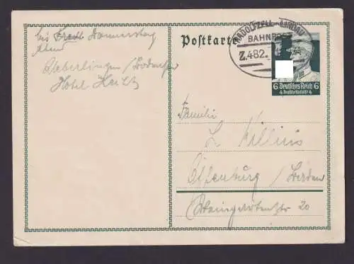 Radolfzell Baden Württemberg Deutsches Reich Ganzsache Bahnpost Lindau Zug 482