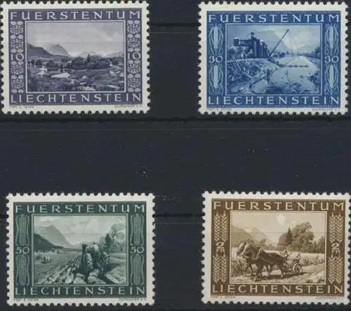 Liechtenstein 218-221 Binnenkanal tadellos postfrisch MNH Kat-Wert 17,00