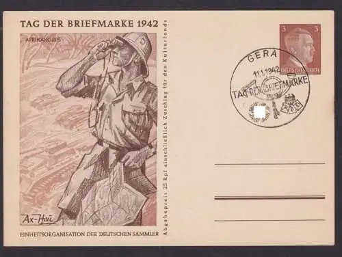 Deutsches Reich II Weltkrieg 5x Ganzsache Feldpost Tag d. Briefmarke Philatelie