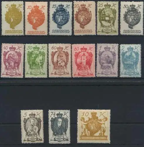 Liechtenstein 25-39 Persönlichkeiten Wappen Luxus postfrisch MNH Kat.-Wert 40,00