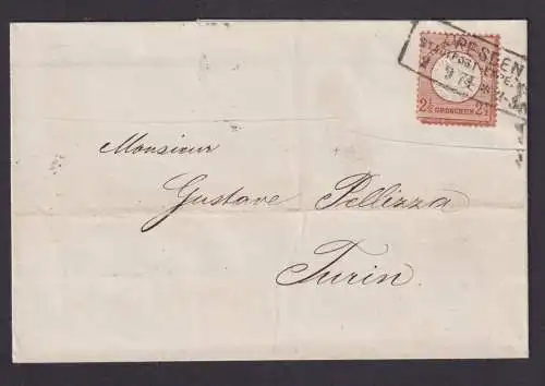 Deutsches Reich Brief EF 21 2 1/2 Gr. Brustschild R3 Dresden Stadtpost 280,00
