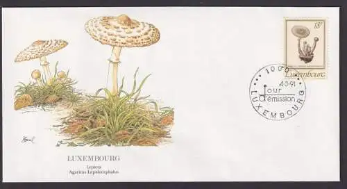 Luxemburg Fauna Pilz Lepiota schöner Künstler Brief