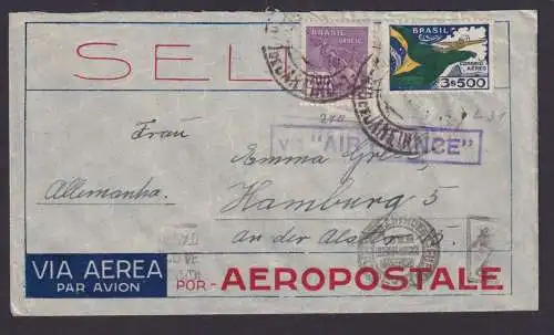 Flugpost Brasilien via Air France Frankreich Rio de Janeiro 1933