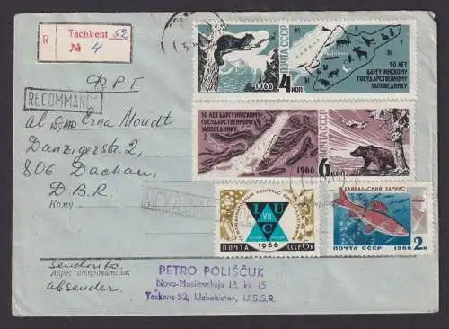 Novo Moskovskaja Usbekistan U.S.S.R. R Brief Taschkent Dachau Briefmarken Tiere