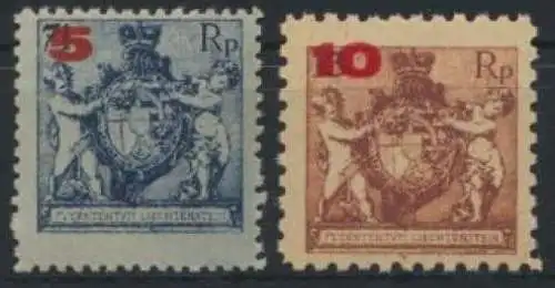 Liechtenstein 61-62 A Landeswappen Putten Luxus postfrisch MNH Kat.-Wert 60,00