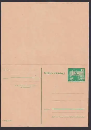 DDR Ganzsache P 81 F & A Bauwerke Frage & Antwort Luxus