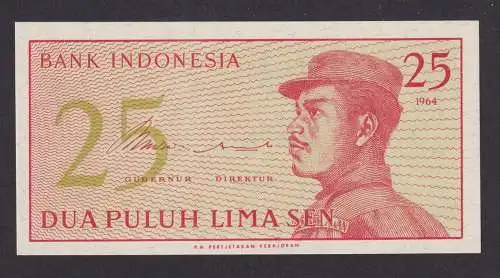 Banknoten Geldscheine Indonesien Asien 25 SEN 1964 unc.