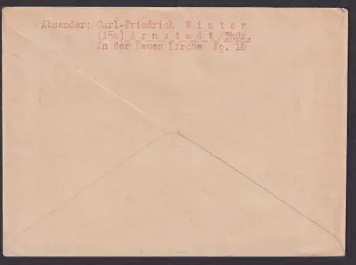 SBZ Brief EF 229 Arnstadt Thüringen n. Konstanz Bodensee Französische Zone