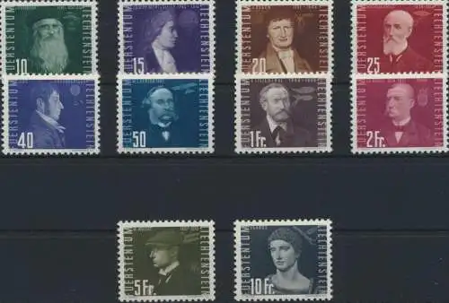 Liechtenstein 257-266 Flugpioniere Ausgabe 1948 Luxus postfrisch MNH Kat 100,00