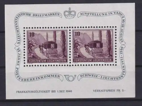 Liechtenstein Block 4 Philatelie Briefmarken Ausstellung Luxus Kat. 60,00