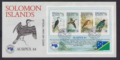 Salomon Inseln Block 15 Tiere Vögel Block und Satz je auf Brief Briefmarken