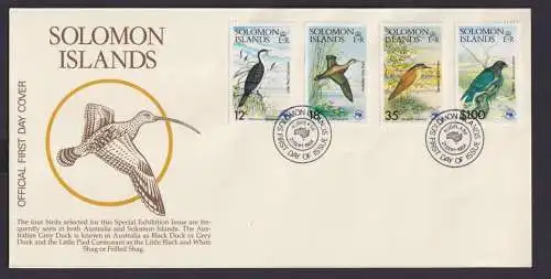 Salomon Inseln Block 15 Tiere Vögel Block und Satz je auf Brief Briefmarken
