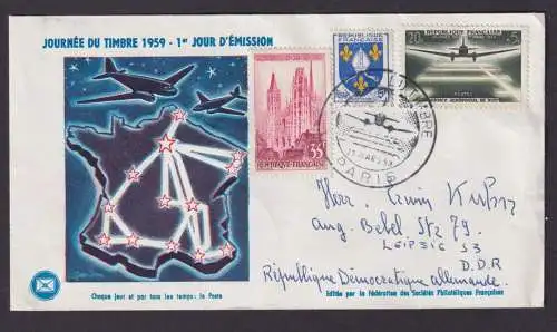 Flugpost Brief Air Mail Frankreich toller Umschlag Philatelie Journee du Timbre