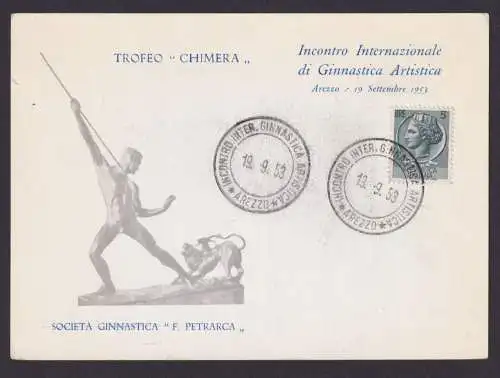 Turnen Sport Italien Sonderkarte Trofeo Chimera Societa Ginnastica F. Petrarca