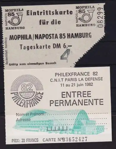 Philatelie Briefmarkenausstellung Tickets Eintrittskarten Philexfranc Paris
