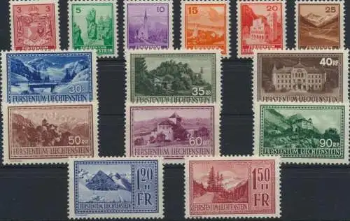 Liechtenstein 126-139 Ausgabe Freimarken tadellos postfrisch MNH Kat. 300,00