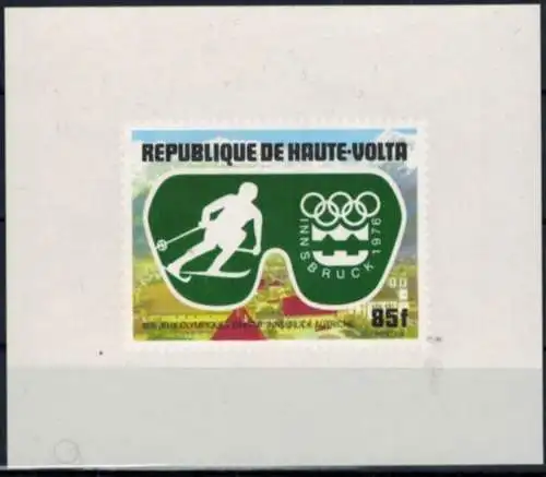 Afrika Obervolta Burkina Faso 603-607 B Olympia Sport Innsbruck Sonderblocksatz