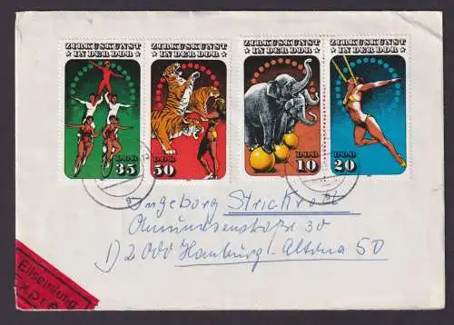 DDR Sammlung 2983-2986 Zusammendruck Zirkus schönes Briefe Lot 3 Stück