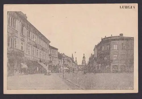 Besetzung Polen Generalgouvernement Feldpost Ansichtskarte Lublin Hauptstrasse