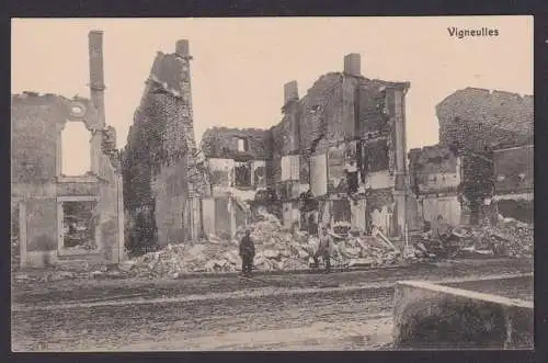Ansichtskarte Vigneulles Frankreich Zerstörte Häuser I. Weltkrieg Verlag F-